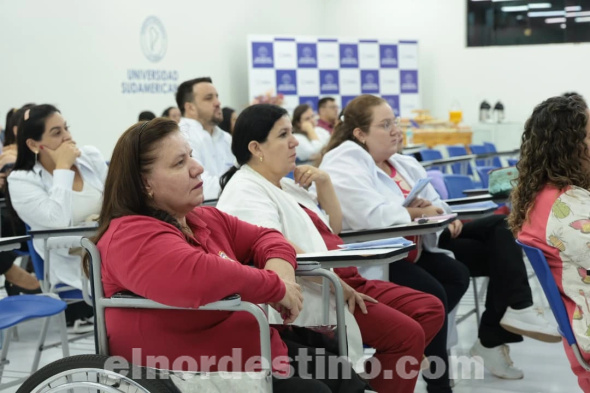 Durante el Claustro Docente, las autoridades de Universidad Sudamericana presentaron y socializaron el plan de mejoras del modelo ARCU-SUR, un paso importante que fortalece la calidad académica. (Foto: Gacetilla de Prensa de Universidad Sudamericana).